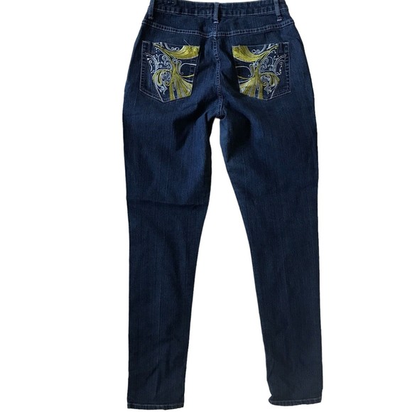 LEXI Jeans size 13/14 Women Skinny High Rise Embroidered Denim Y2K - Picture 2 of 12